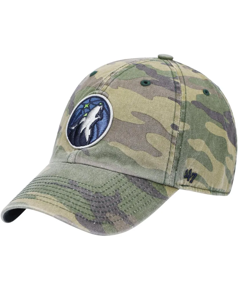 47 Brand Men's '47 Camo Minnesota Timberwolves Clean Up Adjustable Hat