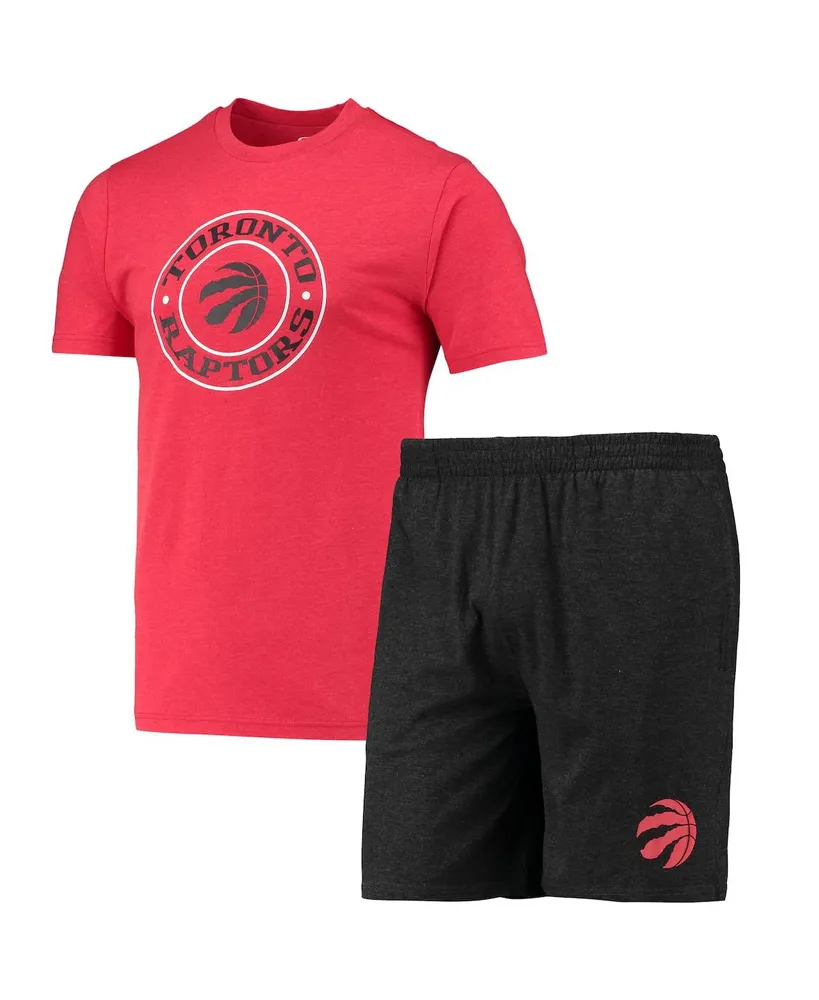 Men's Concepts Sport Black, Red Toronto Raptors T-shirt and Shorts Sleep Set