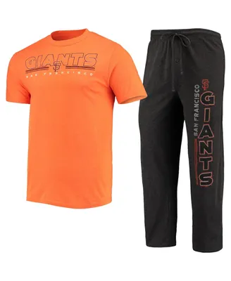 Men's Concepts Sport Black, Orange San Francisco Giants Meter T-shirt and Pants Sleep Set