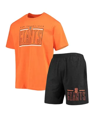 Men's Concepts Sport Black, Orange San Francisco Giants Meter T-shirt and Shorts Sleep Set
