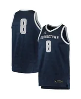 Men's Jordan #8 Navy Georgetown Hoyas Team Replica Basketball Jersey