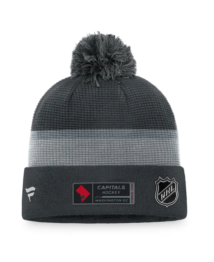 Men's Fanatics Charcoal Washington Capitals Authentic Pro Home Ice Cuffed Knit Hat with Pom