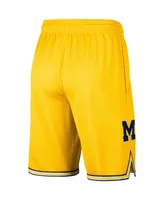 Men's Jordan Maize Michigan Wolverines Replica Team Basketball Shorts