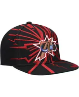 Men's Mitchell & Ness Black Philadelphia 76ers Hardwood Classics Earthquake Snapback Hat