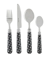 French Home Bistro Abstract Butterfly Stainless Steel 16 Piece Flatware Set, Service for 4