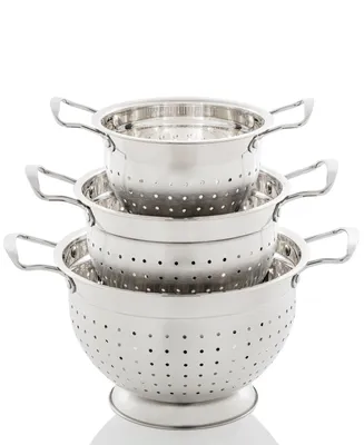 Ovente 3 Pieces Colander Set - Silver