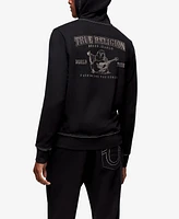 True Religion Men's Classic Logo Zip Up Drawstring Hoodie