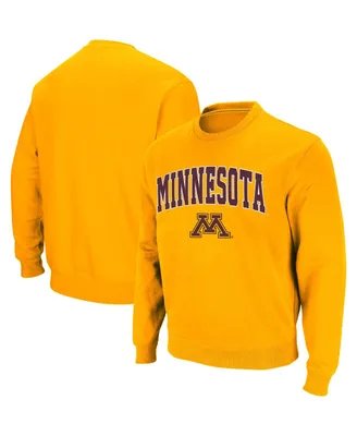 Men's Colosseum Gold Minnesota Golden Gophers Arch & Logo Crew Neck Sweatshirt
