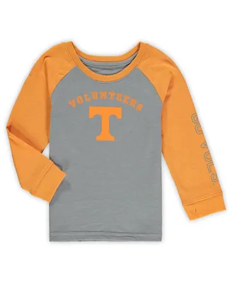 Toddler Boys and Girls Colosseum Heathered Gray Tennessee Volunteers Long Sleeve Raglan T-shirt