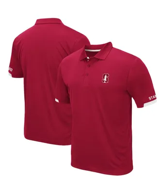 Men's Colosseum Cardinal Stanford Logo Santry Polo Shirt