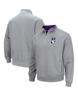 Men's Colosseum Heathered Gray Northwestern Wildcats Tortugas Team Logo Quarter-Zip Jacket