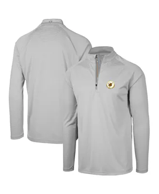 Men's LevelWear Gray San Diego Padres Orion Historic Logo Raglan Quarter-Zip Jacket