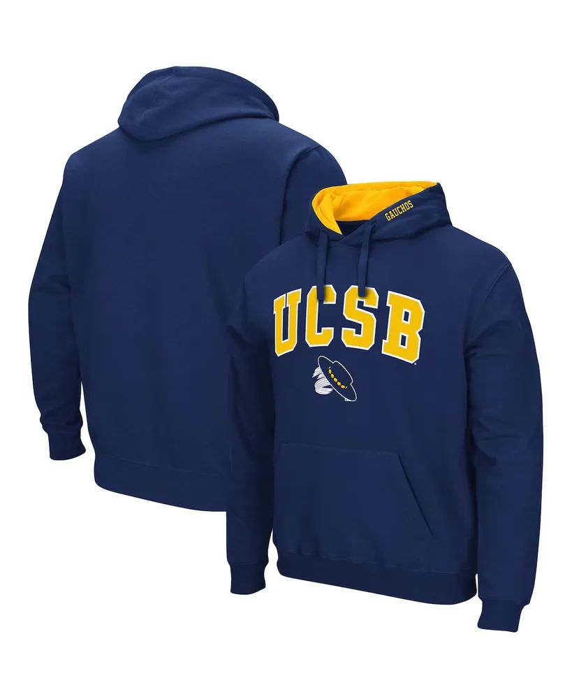 Men's Colosseum Navy Uc Santa Barbara Gauchos Arch And Logo Pullover Hoodie