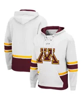 Men's Colosseum White Minnesota Golden Gophers Lace Up 3.0 Pullover Hoodie