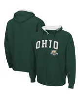 Men's Colosseum Green Ohio Bobcats Arch Logo 3.0 Full-Zip Hoodie