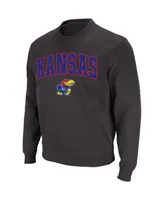 Colosseum Men's Kansas Jayhawks Arch & Logo Crew Neck Sweatshirt