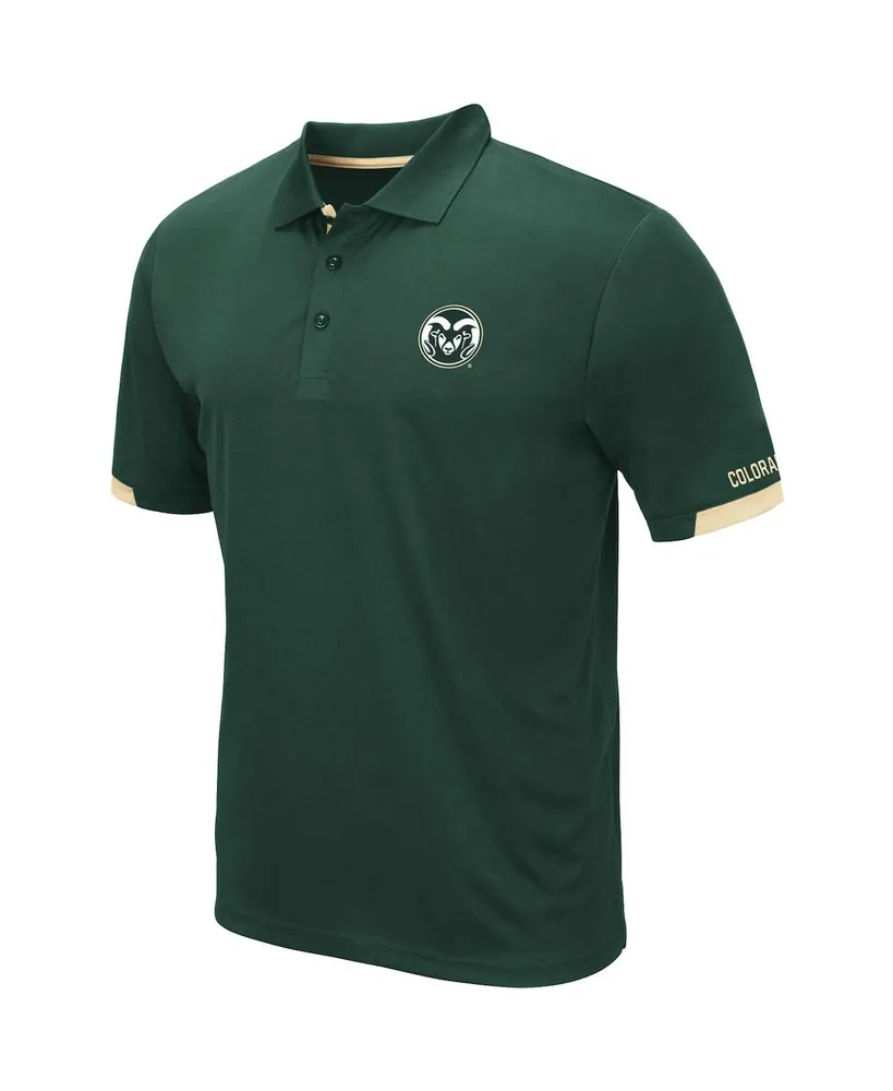 Men's Colosseum Green Colorado State Rams Logo Santry Polo Shirt