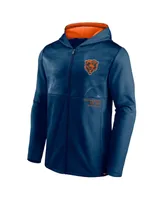 Men's Fanatics Navy Chicago Bears Defender Full-Zip Hoodie Jacket