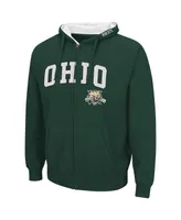 Men's Colosseum Green Ohio Bobcats Arch Logo 3.0 Full-Zip Hoodie