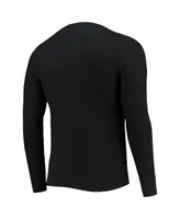 Men's Junk Food Black Washington Football Team Thermal Henley Long Sleeve T-shirt