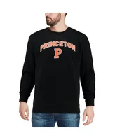 Men's Colosseum Black Princeton Tigers Arch & Logo Crew Neck Sweatshirt