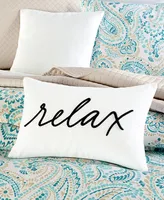 Relax Decorative Pillow, 12" x 18", Created for Macy's