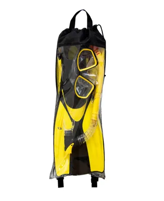 Swimline - Thermotech Mesh Bag Snorkeling Set, Fin Size 9-11