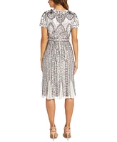 R & M Richards Mesh Beaded Dress