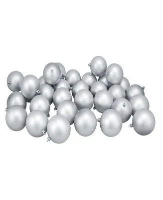 3.25" Shatter-Resistant Matte Christmas Ball Ornaments, Set of 32 - Silver