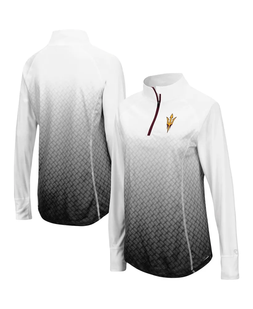 Women's Colosseum Black Arizona State Sun Devils Magic Ombre Quarter-Zip Raglan Jacket