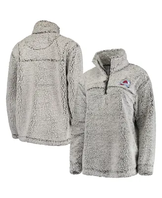 Women's G-iii 4Her by Carl Banks Gray Colorado Avalanche Sherpa Quarter-Zip Pullover Jacket