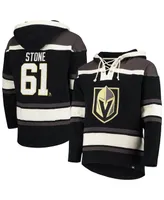 Men's '47 Brand Mark Stone Black Vegas Golden Knights Player Name and Number Lacer Pullover Hoodie