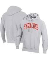 Men's Champion Heathered Gray Syracuse Orange Team Arch Reverse Weave Pullover Hoodie