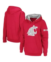 Women's Crimson Washington State Cougars Big Logo Pullover Sweatshirt