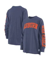 Women's Pressbox Navy Auburn Tigers Plus Two-Hit Canyon Long Sleeve T-shirt