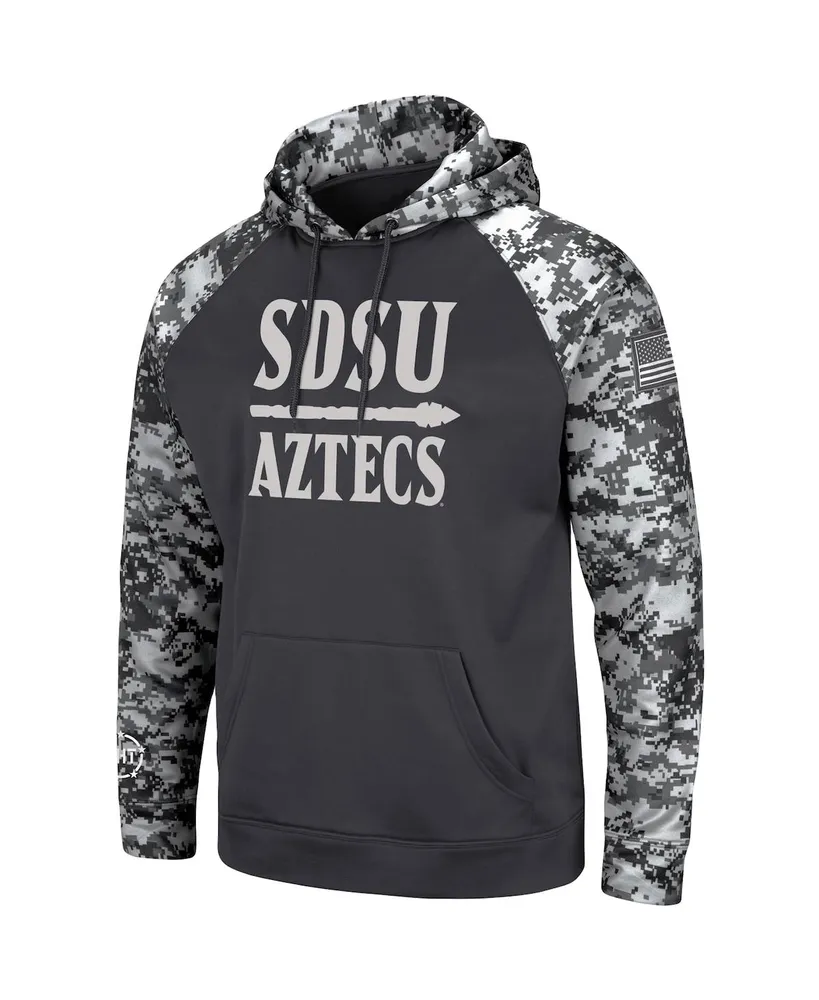 Men's Colosseum Charcoal San Diego State Aztecs Oht Military-Inspired Appreciation Digital Camo Pullover Hoodie