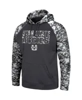 Men's Colosseum Charcoal Utah State Aggies Oht Military-Inspired Appreciation Digital Camo Pullover Hoodie