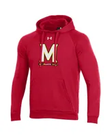 Men's Under Armour Red Maryland Terrapins Primary School Logo All Day Raglan Pullover Hoodie