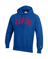 Men's Champion Royal Kansas Jayhawks Team Arch Reverse Weave Pullover Hoodie