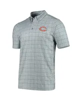 Men's Antigua Gray and Navy Chicago Bears Deliver Button-Down Polo Shirt