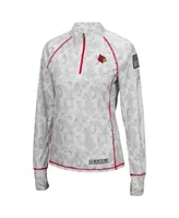 Women's Colosseum White Louisville Cardinals Oht Military-Inspired Appreciation Officer Arctic Camo 1/4-Zip Jacket