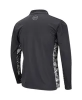 Men's Colosseum Charcoal Georgetown Hoyas Oht Military-Inspired Appreciation Digi Camo Quarter-Zip Jacket