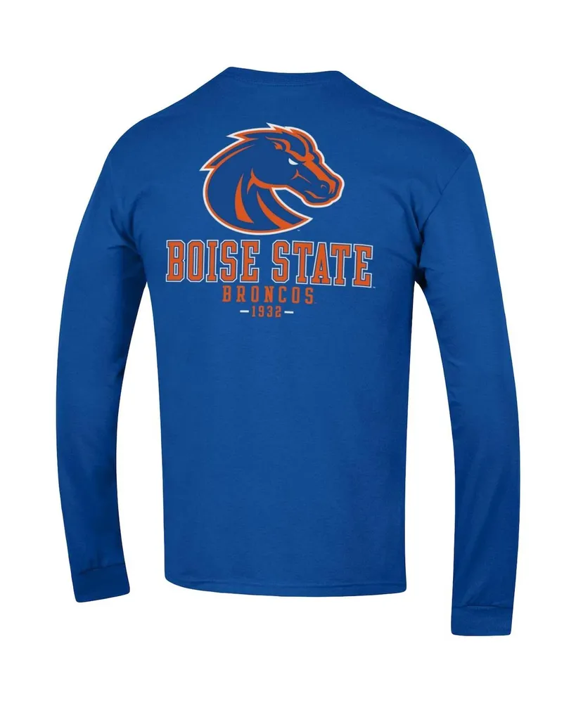 Men's Champion Royal Boise State Broncos Team Stack Long Sleeve T-shirt