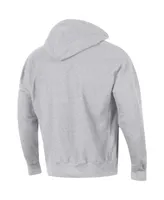 Men's Champion Heathered Gray Illinois Fighting Illini Team Arch Reverse Weave Pullover Hoodie