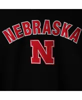 Women's Black Nebraska Huskers Arch & Logo 1 Pullover Hoodie