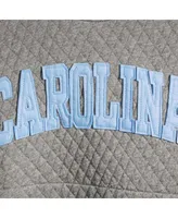 Women's Pressbox Heathered Gray North Carolina Tar Heels Moose Applique Quilted Crewneck Sweatshirt