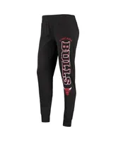 Women's Concepts Sport Heathered Black Chicago Bulls Hoodie and Pants Sleep Set