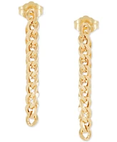 Chain Link Front to Back Drop Earrings in 10k Gold