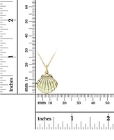 Enamel Shell 18" Pendant Necklace in 14k Gold