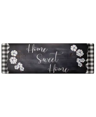 Global Rug Designs Cheerful Ways Home Sweet Home Checkered 1'6" x 4'7" Runner Area Rug